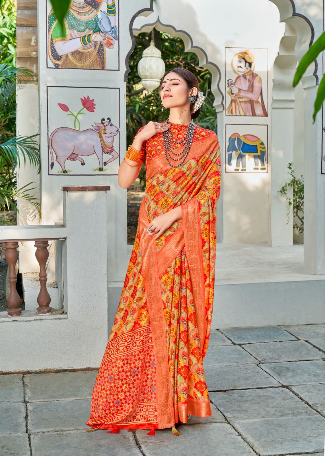 Vintage By Shvetambar V.s-01 To 09 Printed Sarees Catalog